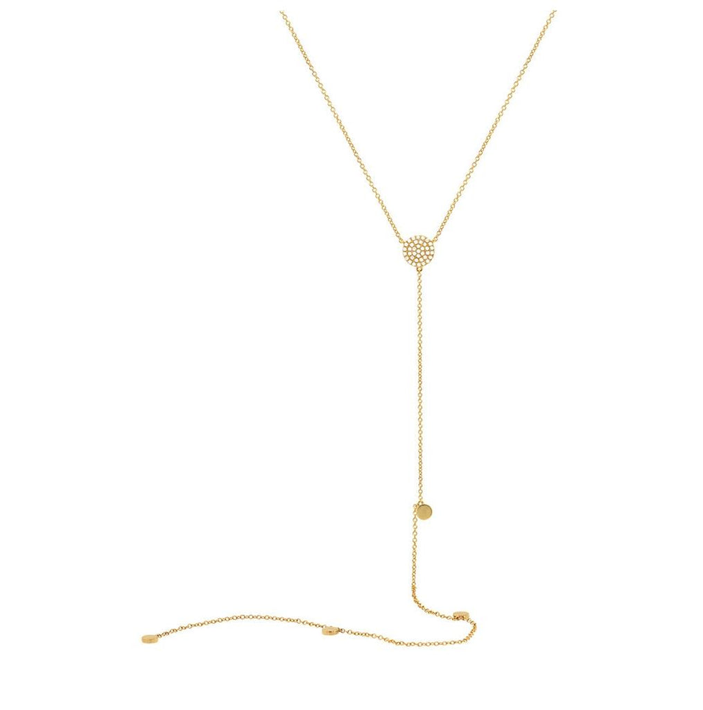 0.12 Ctw 14k Yellow Gold Diamond Lariat Necklace