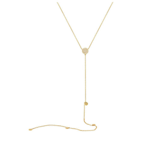 0.12 Ctw 14k Yellow Gold Diamond Lariat Necklace