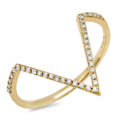 0.11 Ctw 18k Yellow Gold Diamond Womens Ring Size 6