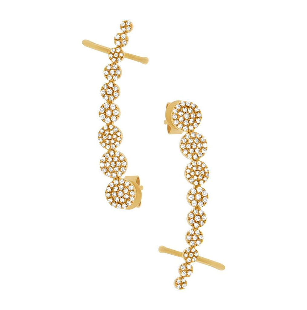 0.41 Ctw 14k Yellow Gold Diamond Ear Crawler Earring