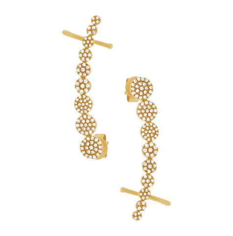 0.41 Ctw 14k Yellow Gold Diamond Ear Crawler Earring