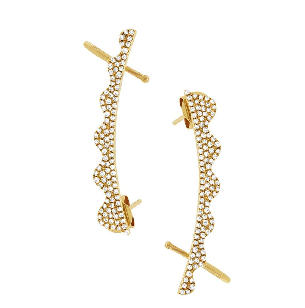 0.45 Ctw 14k Yellow Gold Diamond Ear Crawler Earring