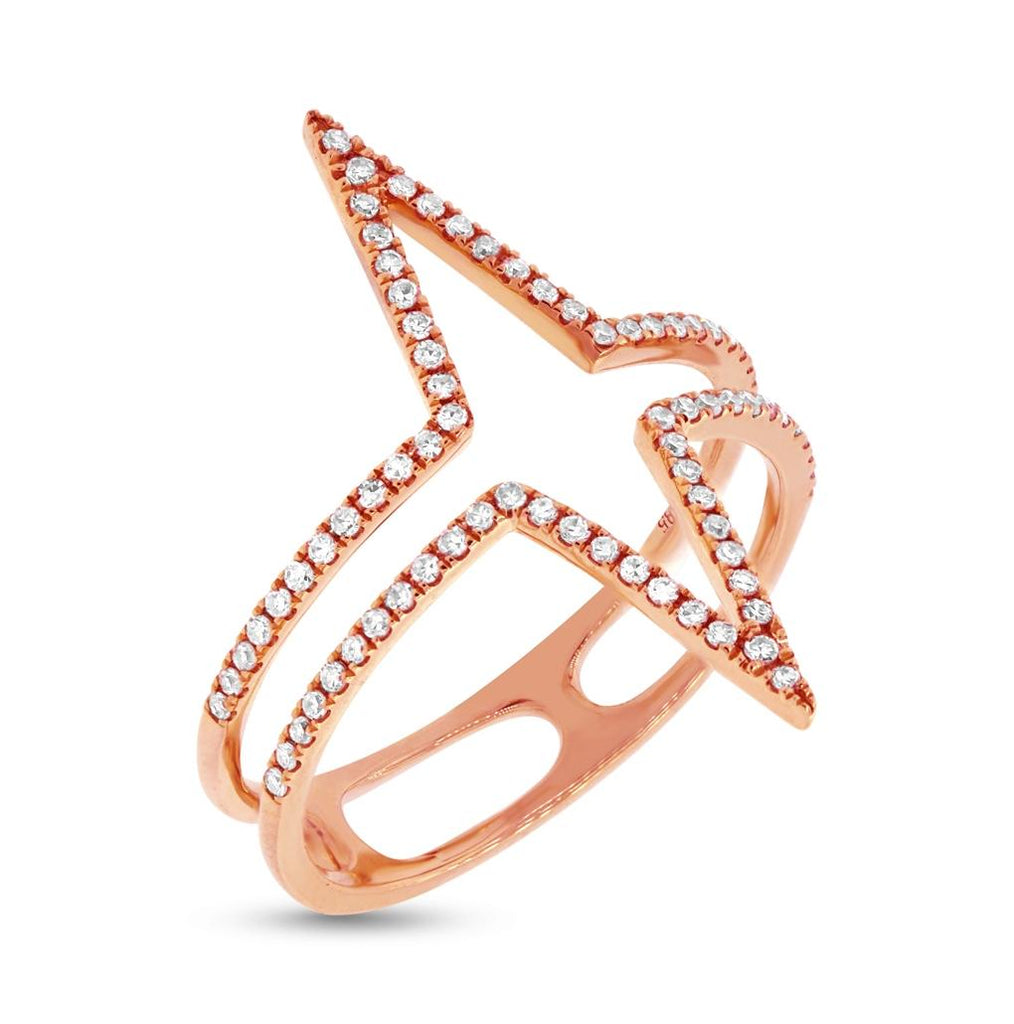 0.26 Ctw 14k Rose Gold Diamond Womens Ring