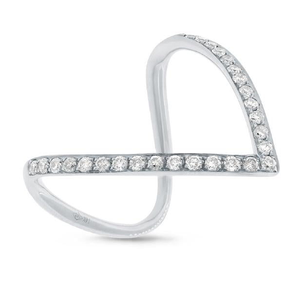 0.28 Ctw 14k White Gold Diamond Womens Ring