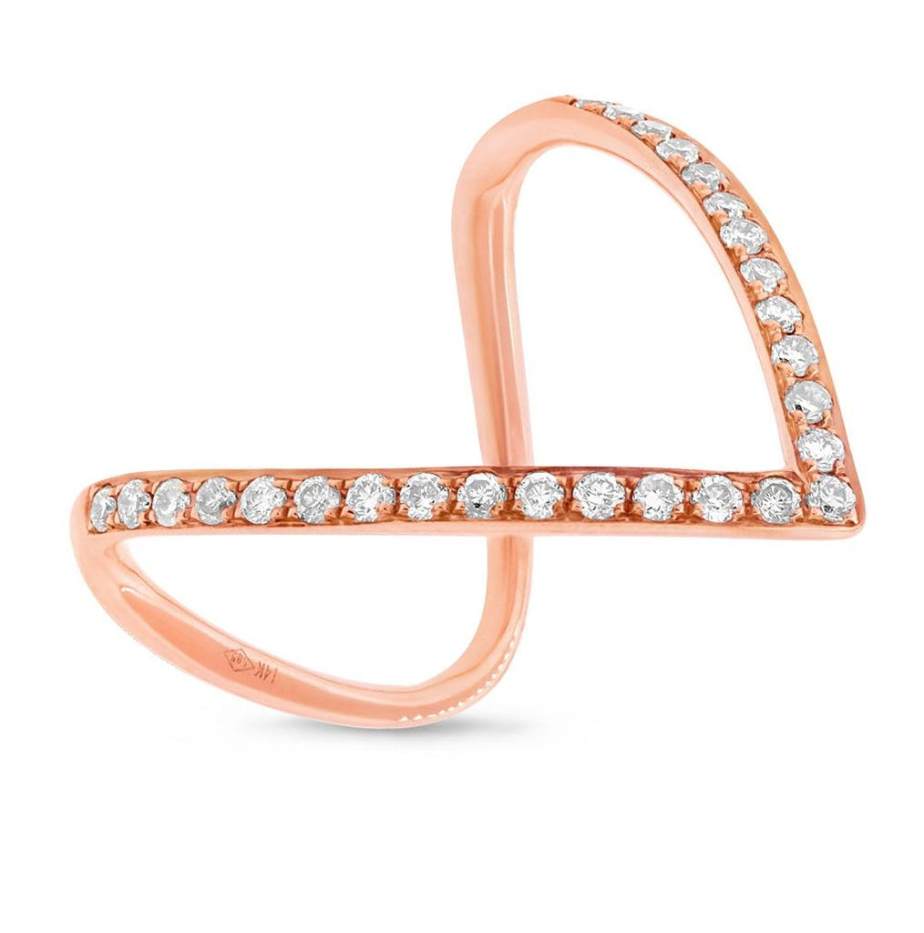 0.28 Ctw 14k Rose Gold Diamond Womens Ring
