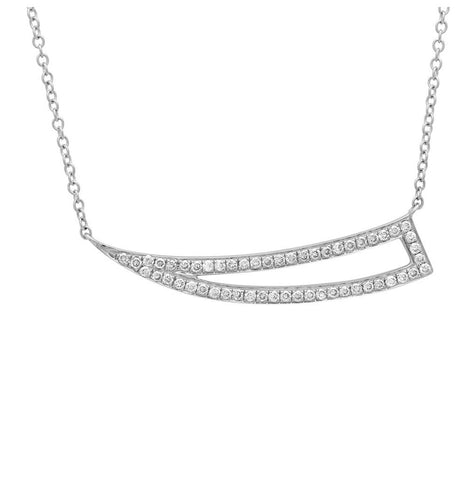 0.26 Ctw 14k White Gold Diamond Necklace