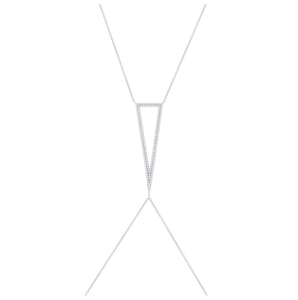 0.49 Ctw 14k White Gold Diamond Body Chain Necklace