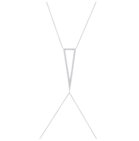 0.49 Ctw 14k White Gold Diamond Body Chain Necklace