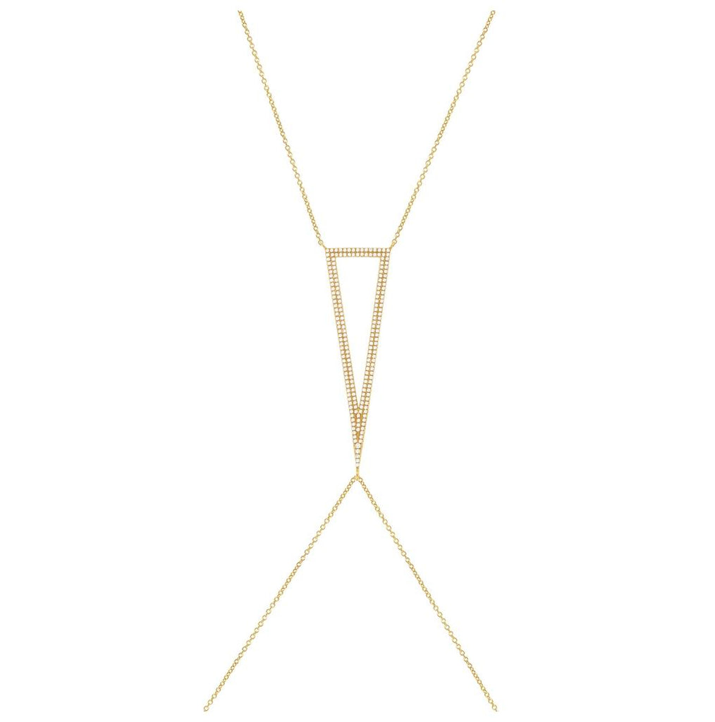 0.49 Ctw 14k Yellow Gold Diamond Body Chain Necklace