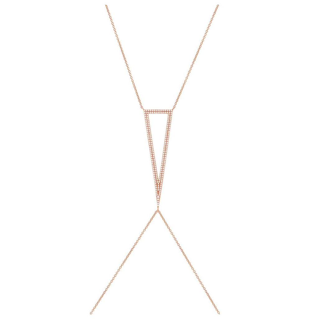 0.49 Ctw 14k Rose Gold Diamond Body Chain Necklace