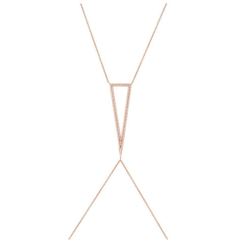 0.49 Ctw 14k Rose Gold Diamond Body Chain Necklace