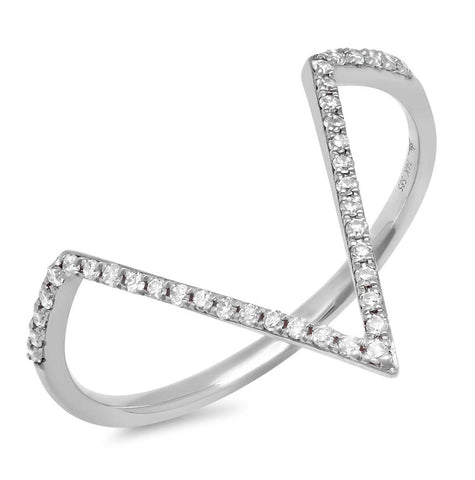 0.11 Ctw 14k White Gold Diamond Womens Ring
