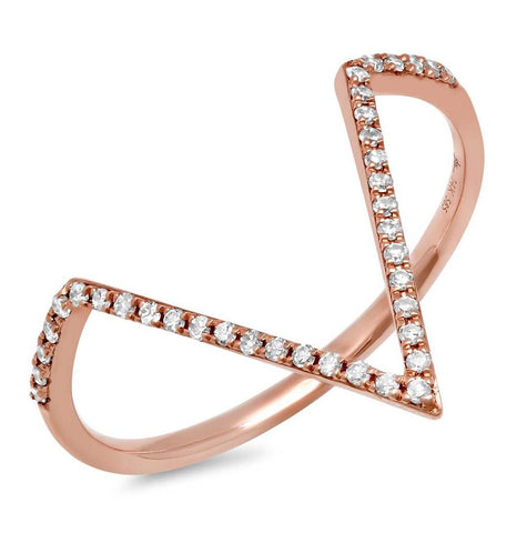 0.11 Ctw 14k Rose Gold Diamond Womens Ring