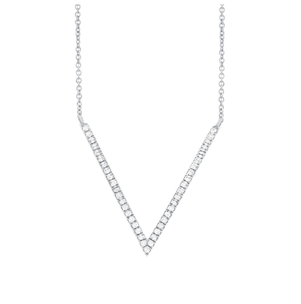 0.12 Ctw 14k White Gold Diamond Necklace