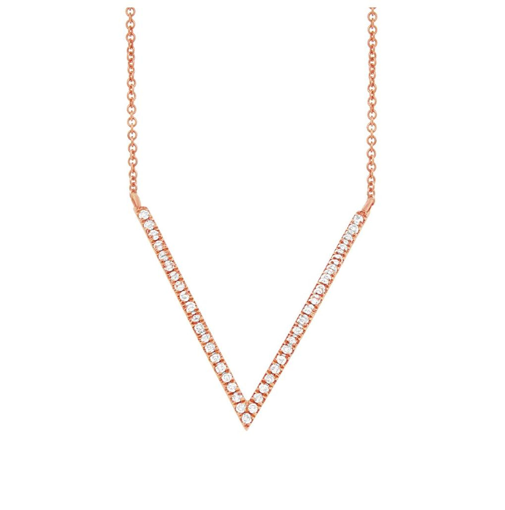 0.12 Ctw 14k Rose Gold Diamond Necklace