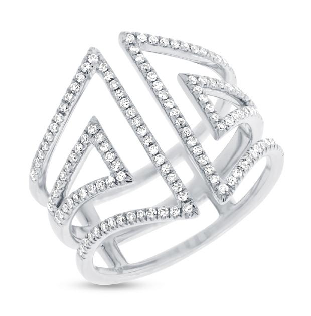 0.41 Ctw 14k White Gold Diamond Womens Ring