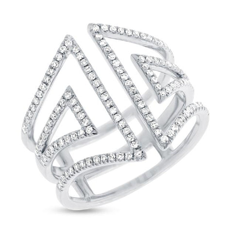 0.41 Ctw 14k White Gold Diamond Womens Ring