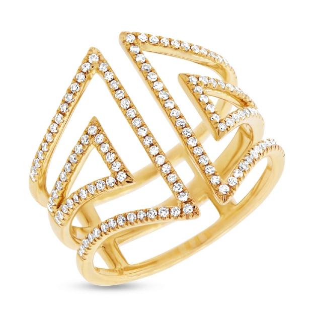 0.41 Ctw 14k Yellow Gold Diamond Womens Ring