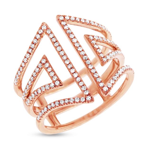 0.41 Ctw 14k Rose Gold Diamond Womens Ring