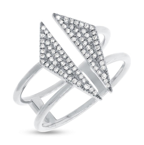 0.21 Ctw 14k White Gold Diamond Pave Womens Ring