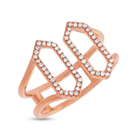 0.19 Ctw 14k Rose Gold Diamond Womens Ring