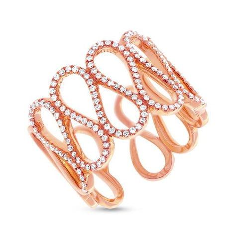 0.45 Ctw 14k Rose Gold Diamond Womens Ring