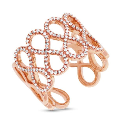 0.45 Ctw 14k Rose Gold Diamond Womens Ring