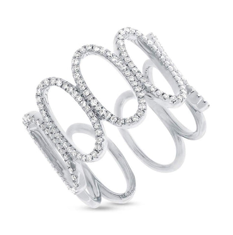 0.53 Ctw 14k White Gold Diamond Womens Ring Size 8.5