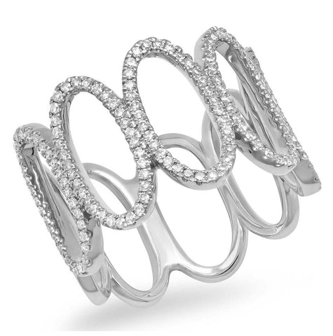 0.53 Ctw 14k White Gold Diamond Womens Ring
