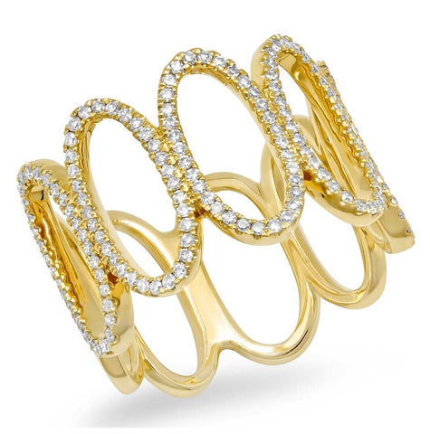 0.53 Ctw 14k Yellow Gold Diamond Womens Ring