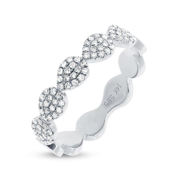 0.25 Ctw 14k White Gold Diamond Pave Womens Ring