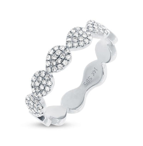 0.25 Ctw 14k White Gold Diamond Pave Womens Ring
