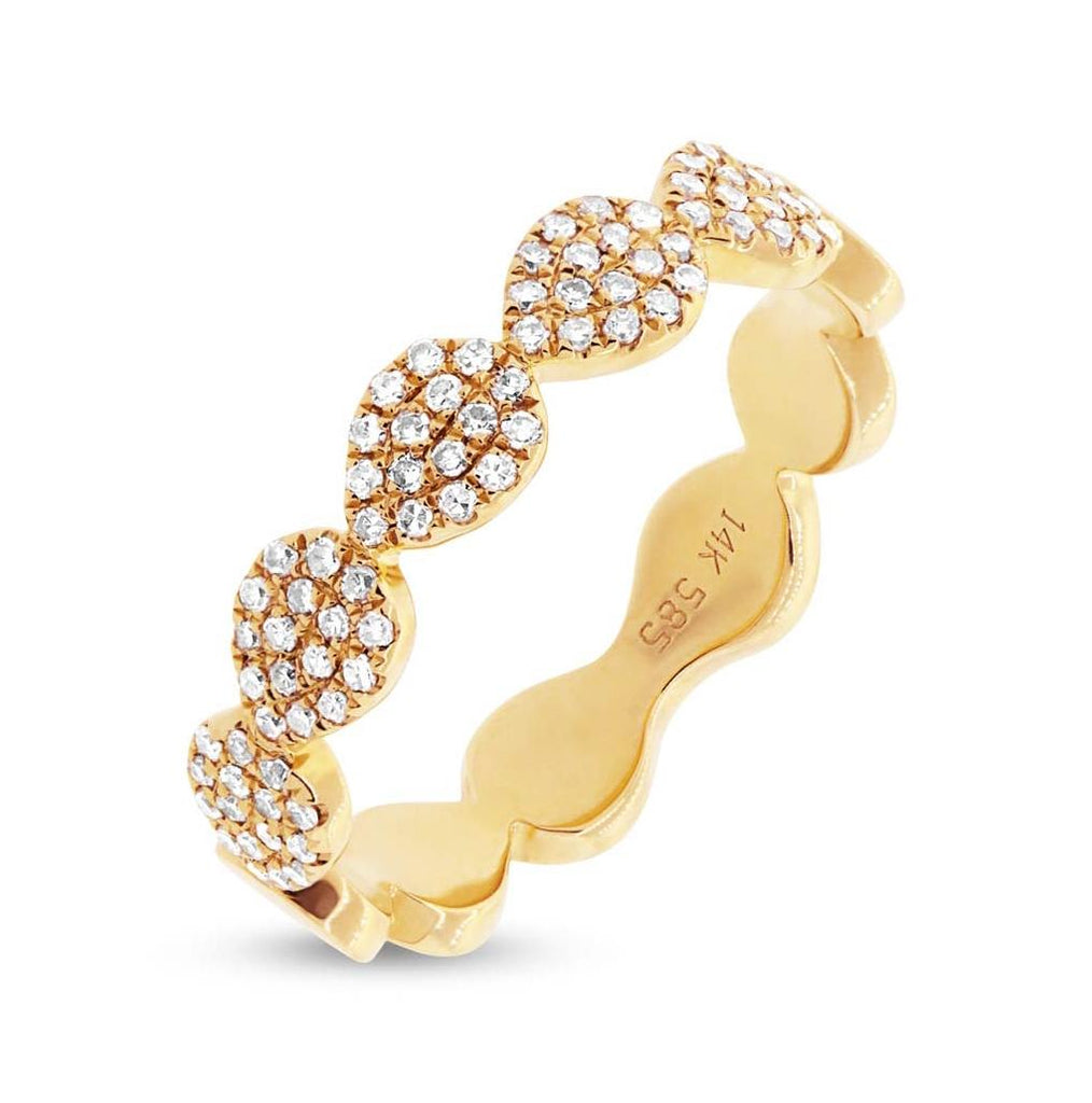 0.25 Ctw 14k Yellow Gold Diamond Pave Womens Ring Size 9