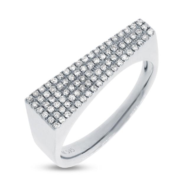 0.27 Ctw 14k White Gold Diamond Pave Womens Ring