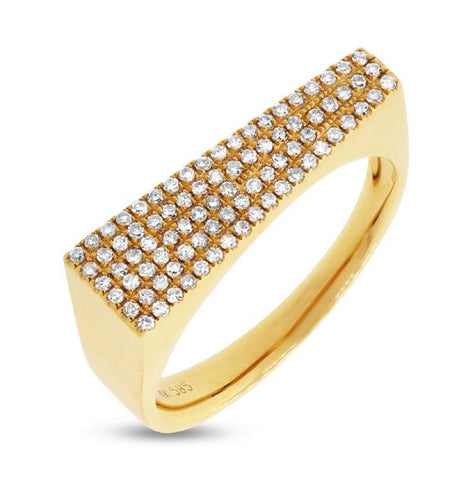 0.27 Ctw 14k Yellow Gold Diamond Pave Womens Ring