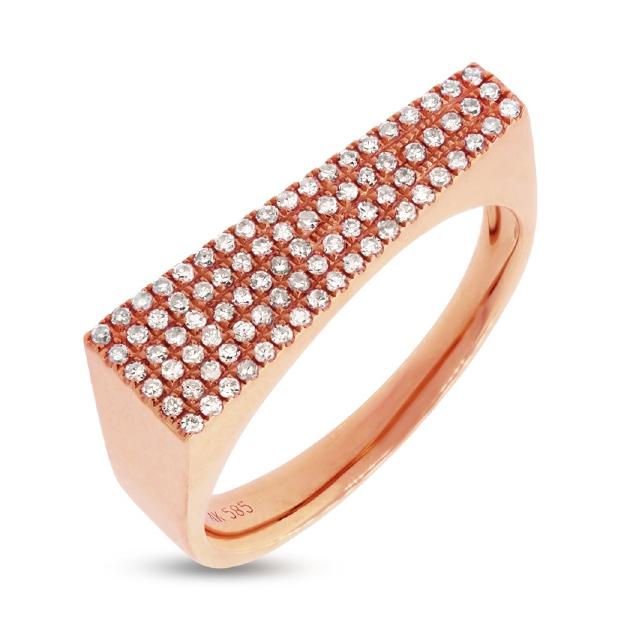 0.27 Ctw 14k Rose Gold Diamond Pave Womens Ring