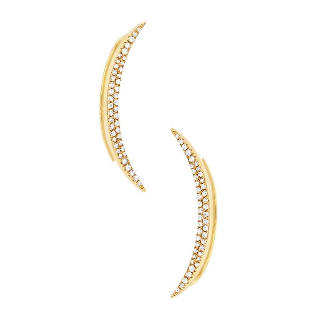 0.28 Ctw 14k Yellow Gold Diamond Ear Crawler Earring