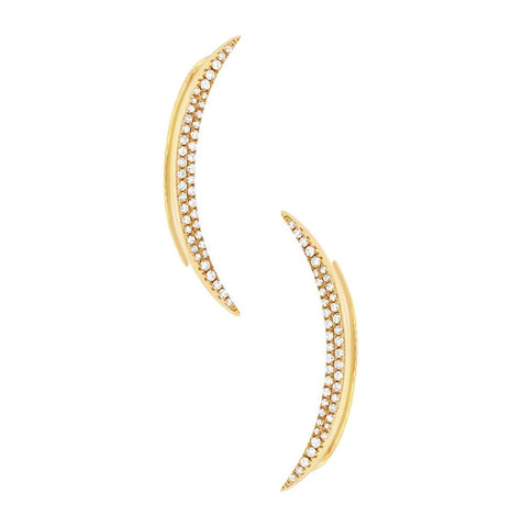 0.28 Ctw 14k Yellow Gold Diamond Ear Crawler Earring