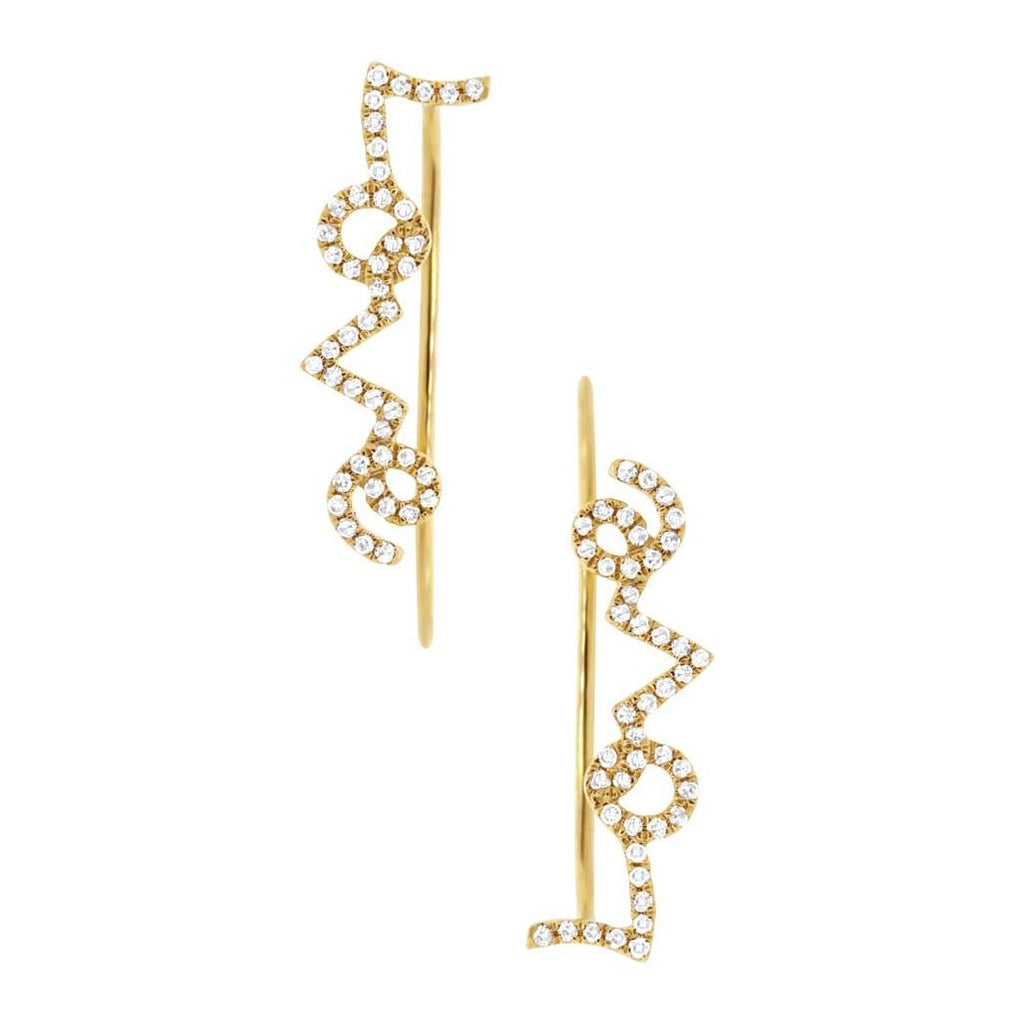 0.23 Ctw 14k Yellow Gold Diamond Ear Crawler Earring