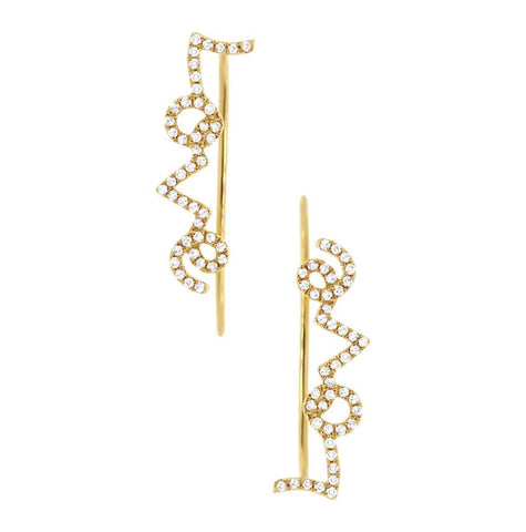 0.23 Ctw 14k Yellow Gold Diamond Ear Crawler Earring