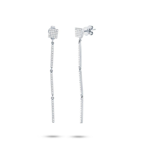 0.42 Ctw 14k White Gold Diamond Earring