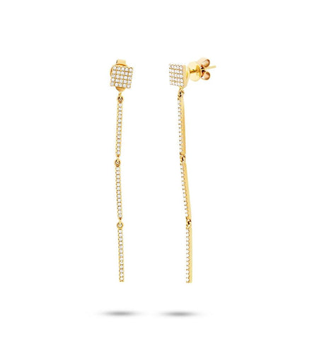 0.42 Ctw 14k Yellow Gold Diamond Earring