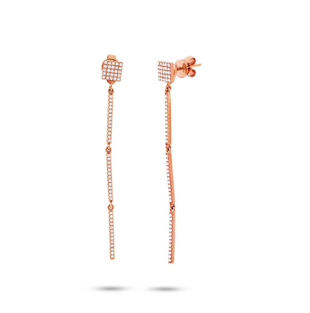 0.42 Ctw 14k Rose Gold Diamond Earring