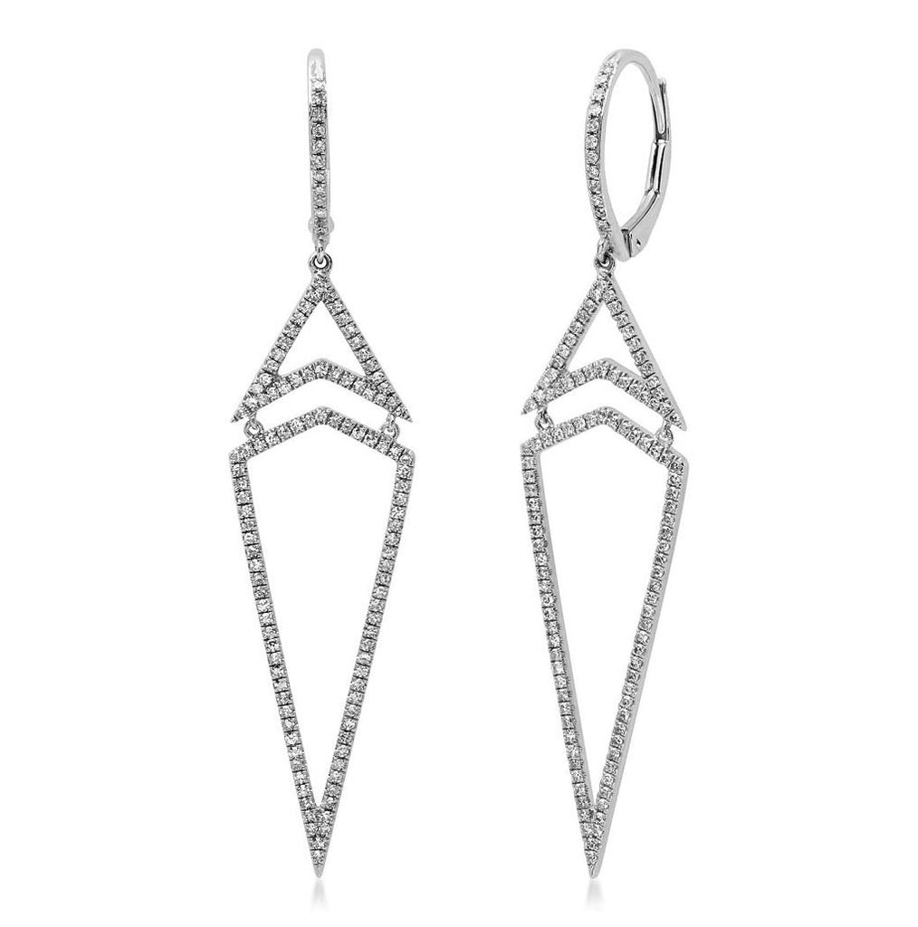 0.60 Ctw 14k White Gold Diamond Earring