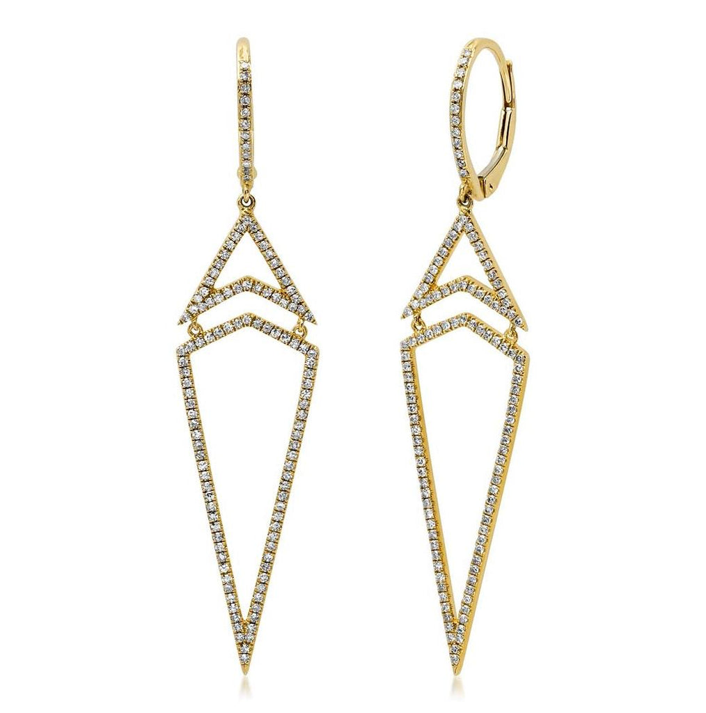 0.60 Ctw 14k Yellow Gold Diamond Earring