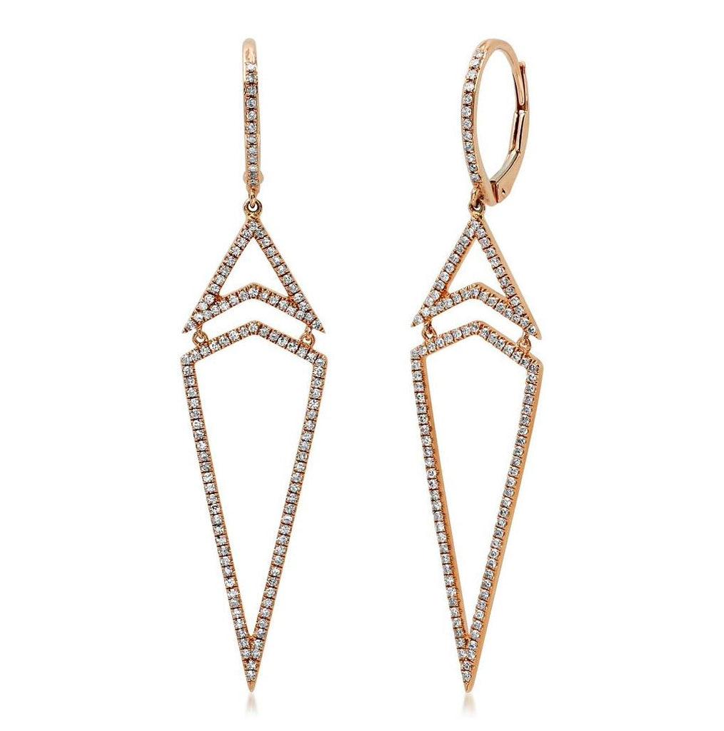 0.60 Ctw 14k Rose Gold Diamond Earring