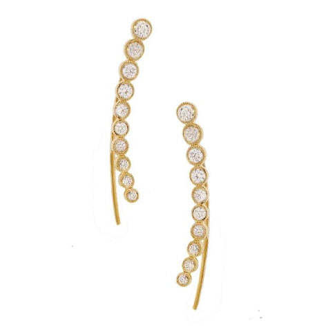 0.75 Ctw 14k Yellow Gold Diamond Ear Crawler Earring