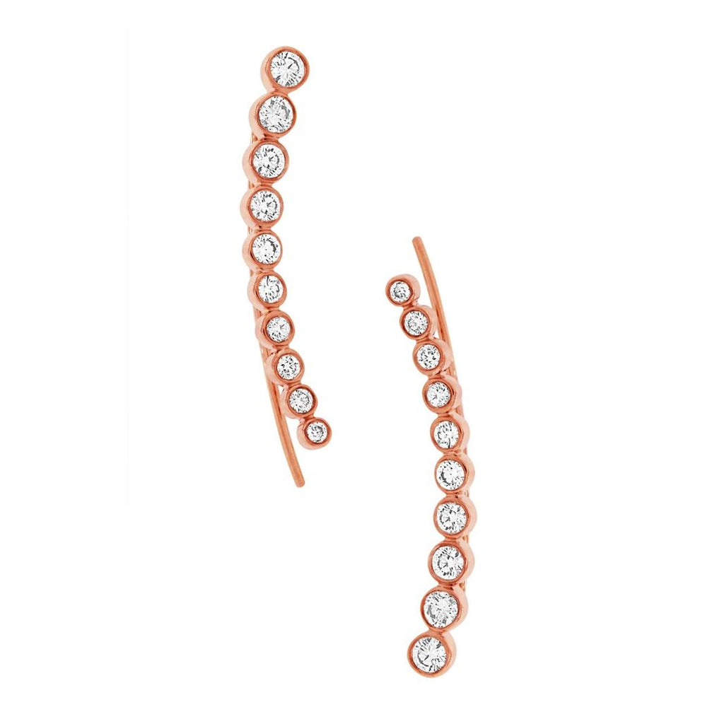 0.75 Ctw 14k Rose Gold Diamond Ear Crawler Earring