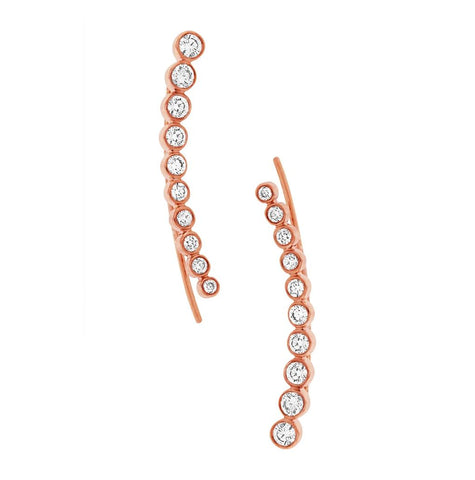 0.75 Ctw 14k Rose Gold Diamond Ear Crawler Earring