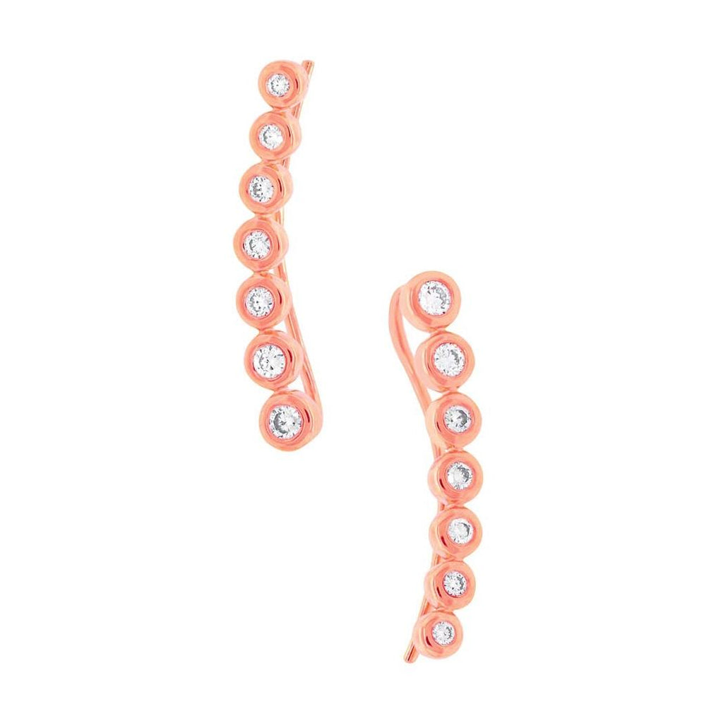 0.31 Ctw 14k Rose Gold Diamond Ear Crawler Earring